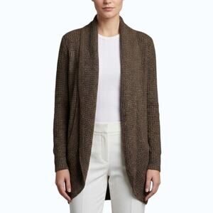 Market & Spruce Tabatha Waffle Knit Cardigan Brown Women Size XS NWT